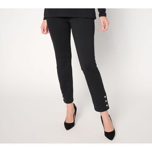 Belle by Kim Gravel Women's Petite Pants 6P Jingle Belles Ponte Black A711217